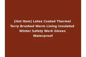 [Hot Item] Latex Coated Thermal Terry Brushed Warm Lining Insulated Winter Safety Work Gloves Waterproof