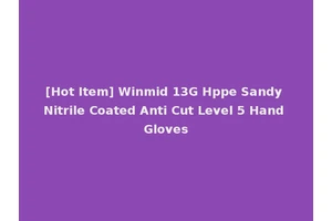 [Hot Item] Winmid 13G Hppe Sandy Nitrile Coated Anti Cut Level 5 Hand Gloves