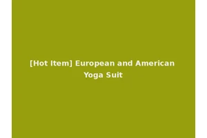 [Hot Item] European and American Yoga Suit