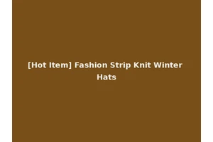 [Hot Item] Fashion Strip Knit Winter Hats