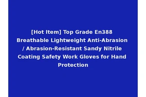 [Hot Item] Top Grade En388 Breathable Lightweight Anti-Abrasion / Abrasion-Resistant Sandy Nitrile Coating Safety Work Gloves for Hand Protection