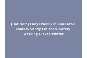 [Hot Item] Fully+Palm&Thumb Latex Coated, Sandy Finished, Safety Working Gloves/Winter