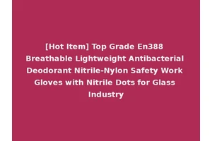 [Hot Item] Top Grade En388 Breathable Lightweight Antibacterial Deodorant Nitrile-Nylon Safety Work Gloves with Nitrile Dots for Glass Industry