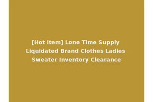 [Hot Item] Lone Time Supply Liquidated Brand Clothes Ladies Sweater Inventory Clearance