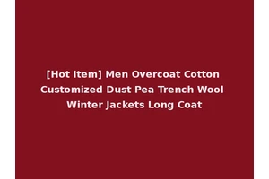 [Hot Item] Men Overcoat Cotton Customized Dust Pea Trench Wool Winter Jackets Long Coat