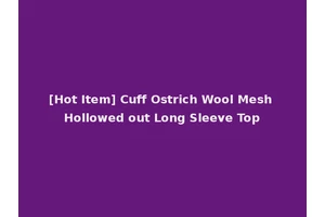 [Hot Item] Cuff Ostrich Wool Mesh Hollowed out Long Sleeve Top