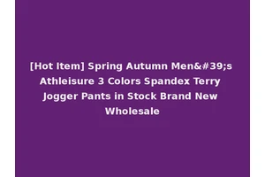 [Hot Item] Spring Autumn Men's Athleisure 3 Colors Spandex Terry Jogger Pants in Stock Brand New Wholesale