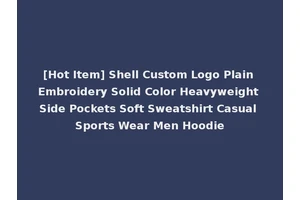 [Hot Item] Shell Custom Logo Plain Embroidery Solid Color Heavyweight Side Pockets Soft Sweatshirt Casual Sports Wear Men Hoodie