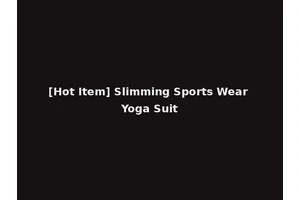 [Hot Item] Slimming Sports Wear Yoga Suit