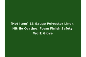 [Hot Item] 13 Gauge Polyester Liner, Nitrile Coating, Foam Finish Safety Work Glove