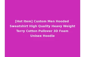 [Hot Item] Custom Men Hooded Sweatshirt High Quality Heavy Weight Terry Cotton Pullover 3D Foam Unisex Hoodie