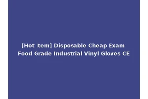 [Hot Item] Disposable Cheap Exam Food Grade Industrial Vinyl Gloves CE