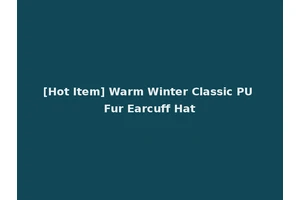 [Hot Item] Warm Winter Classic PU Fur Earcuff Hat