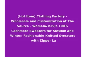 [Hot Item] Clothing Factory - Wholesale and Customization at The Source - Women's 100% Cashmere Sweaters for Autumn and Winter, Fashionable Knitted Sweaters with Zipper La