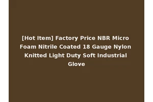[Hot Item] Factory Price NBR Micro Foam Nitrile Coated 18 Gauge Nylon Knitted Light Duty Soft Industrial Glove