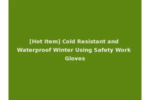 [Hot Item] Cold Resistant and Waterproof Winter Using Safety Work Gloves