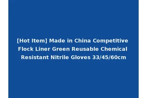 [Hot Item] Made in China Competitive Flock Liner Green Reusable Chemical Resistant Nitrile Gloves 33/45/60cm