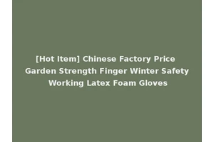 [Hot Item] Chinese Factory Price Garden Strength Finger Winter Safety Working Latex Foam Gloves