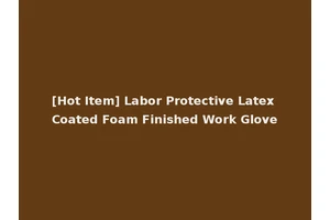 [Hot Item] Labor Protective Latex Coated Foam Finished Work Glove