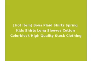 [Hot Item] Boys Plaid Shirts Spring Kids Shirts Long Sleeves Cotton Colorblock High Quality Stock Clothing