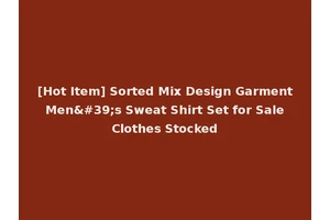 [Hot Item] Sorted Mix Design Garment Men's Sweat Shirt Set for Sale Clothes Stocked