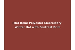 [Hot Item] Polyester Embroidery Winter Hat with Contrast Brim