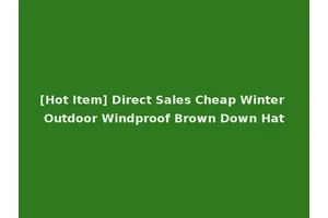 [Hot Item] Direct Sales Cheap Winter Outdoor Windproof Brown Down Hat