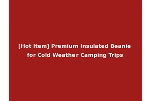 [Hot Item] Premium Insulated Beanie for Cold Weather Camping Trips