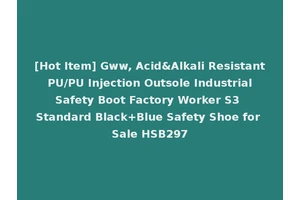 [Hot Item] Gww, Acid&Alkali Resistant PU/PU Injection Outsole Industrial Safety Boot Factory Worker S3 Standard Black+Blue Safety Shoe for Sale HSB297