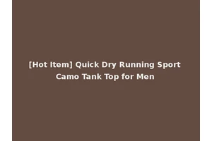 [Hot Item] Quick Dry Running Sport Camo Tank Top for Men