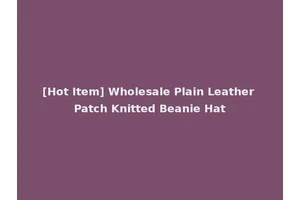 [Hot Item] Wholesale Plain Leather Patch Knitted Beanie Hat