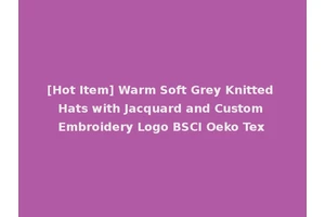 [Hot Item] Warm Soft Grey Knitted Hats with Jacquard and Custom Embroidery Logo BSCI Oeko Tex