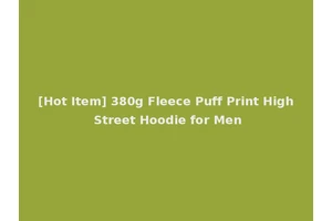 [Hot Item] 380g Fleece Puff Print High Street Hoodie for Men