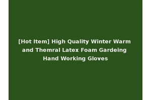 [Hot Item] High Quality Winter Warm and Themral Latex Foam Gardeing Hand Working Gloves