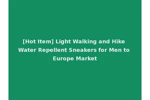 [Hot Item] Light Walking and Hike Water Repellent Sneakers for Men to Europe Market