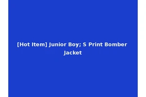 [Hot Item] Junior Boy; S Print Bomber Jacket