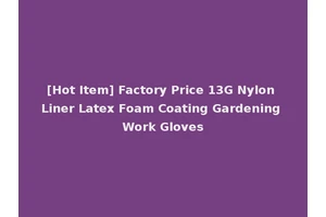 [Hot Item] Factory Price 13G Nylon Liner Latex Foam Coating Gardening Work Gloves