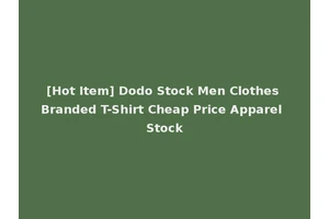 [Hot Item] Dodo Stock Men Clothes Branded T-Shirt Cheap Price Apparel Stock