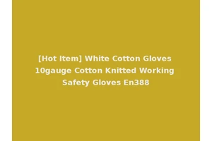 [Hot Item] White Cotton Gloves 10gauge Cotton Knitted Working Safety Gloves En388