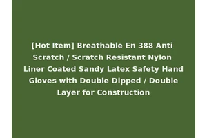 [Hot Item] Breathable En 388 Anti Scratch / Scratch Resistant Nylon Liner Coated Sandy Latex Safety Hand Gloves with Double Dipped / Double Layer for Construction