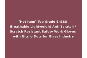 [Hot Item] Top Grade En388 Breathable Lightweight Anti Scratch / Scratch Resistant Safety Work Gloves with Nitrile Dots for Glass Industry