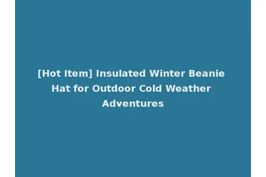[Hot Item] Insulated Winter Beanie Hat for Outdoor Cold Weather Adventures