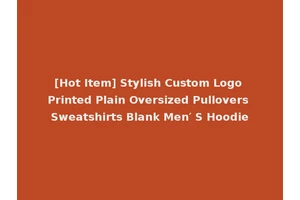 [Hot Item] Stylish Custom Logo Printed Plain Oversized Pullovers Sweatshirts Blank Men′ S Hoodie