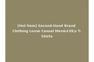 [Hot Item] Second-Hand Brand Clothing Loose Casual Men's T-Shirts