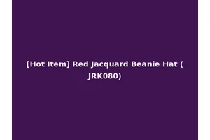 [Hot Item] Red Jacquard Beanie Hat (JRK080)