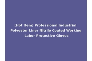 [Hot Item] Professional Industrial Polyester Liner Nitrile Coated Working Labor Protective Gloves