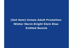 [Hot Item] Unisex Adult Promotion Winter Warm Bright Klein Blue Knitted Beanie