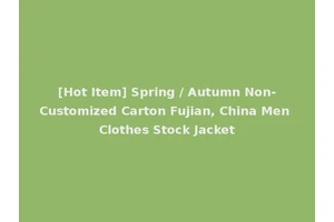 [Hot Item] Spring / Autumn Non-Customized Carton Fujian, China Men Clothes Stock Jacket