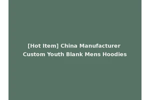 [Hot Item] China Manufacturer Custom Youth Blank Mens Hoodies