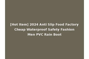 [Hot Item] 2024 Anti Slip Food Factory Cheap Waterproof Safety Fashion Men PVC Rain Boot